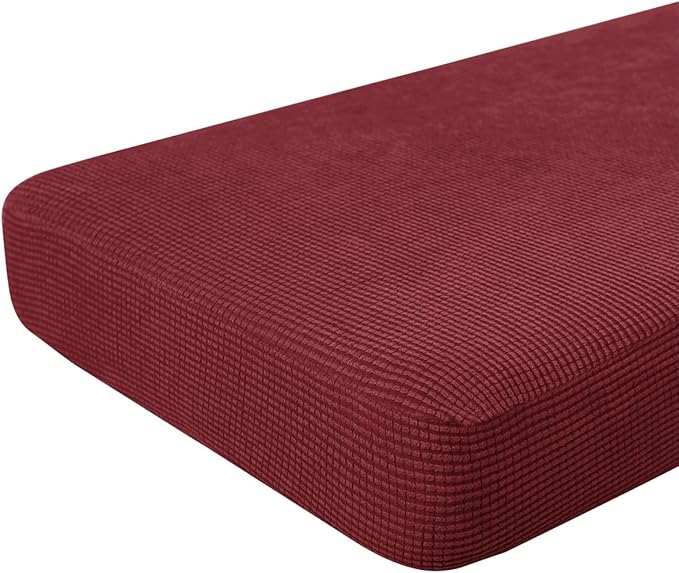 Hokway Couch Cushion Covers Christmas Wine Red Stretch Cushion Covers Sofa Seat by Hokway