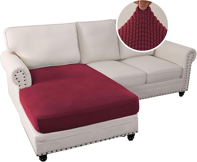 H.VERSAILTEX Sectional Couch Covers 1 Piece Chaise Slipcover L Shape Separate - Image 2