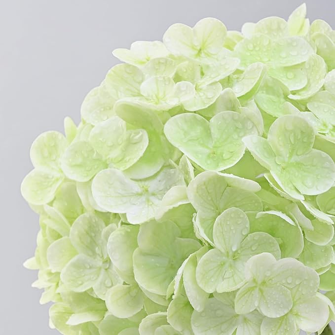 MARTINE MALL 3Pcs 21in Hydrangea Artificial Flowers, Latex Real Touch Hydrangeas Lifelike Large Hydrangea Flowers for Home Decor Party Arrangements Wedding Bouquets Centerpieces (Light Green)