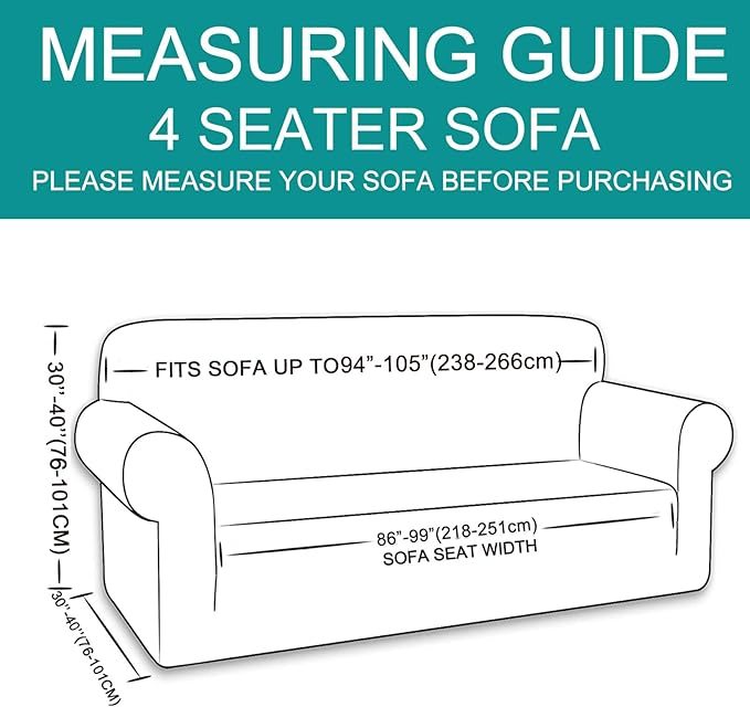U-NICE HOME 4 Seater Stretch Couch Cover - Image 6