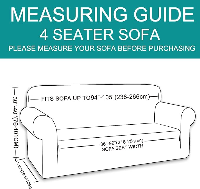 U-NICE HOME 4 Seater Stretch Couch Cover - Image 6