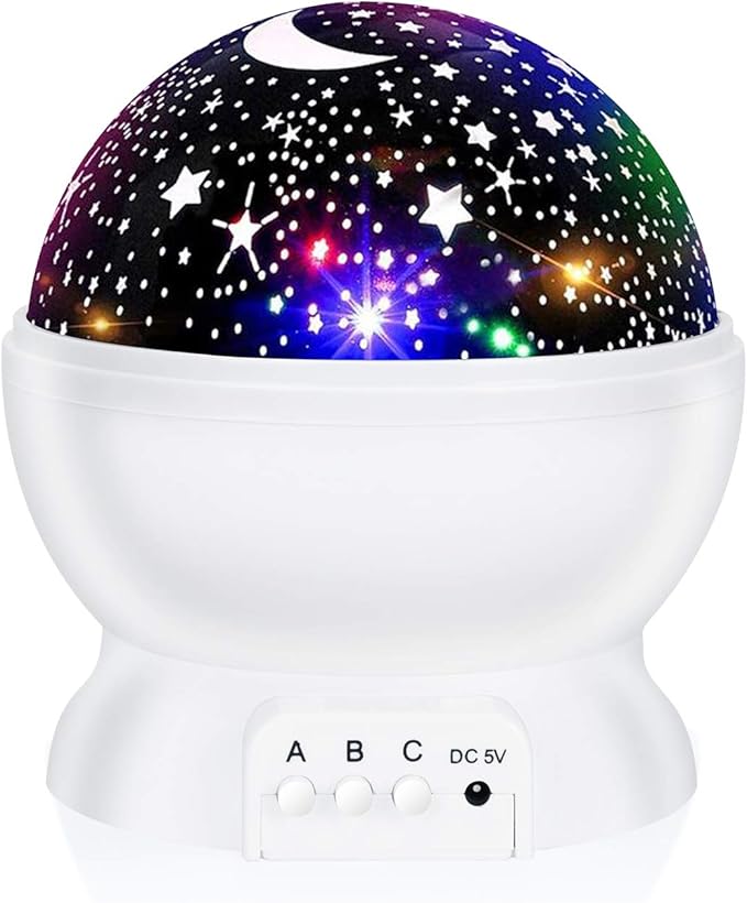 Night Light for Kids, Kids Night Light Nebula 360 Degree Rotation - 4 LED Bulbs 12 Light Color Star Projector Changing with USB Cable, Romantic Gifts for Men Women Children