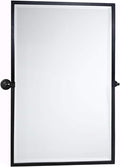 TEHOME 28.5 x 36'' Black Metal Framed Pivot Rectangle Bathroom Mirror Tilting Beveled Vanity Mirrors for Wall…