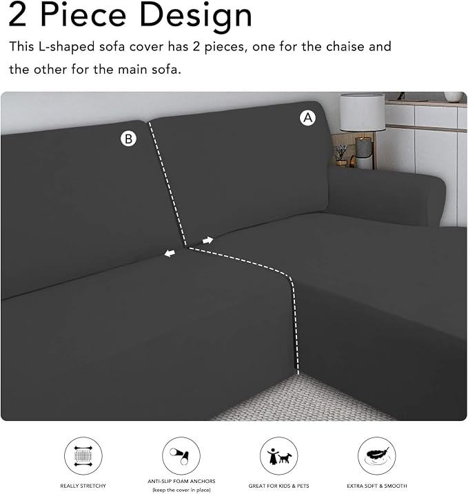 PureFit Super Stretch Sectional Couch Covers - Image 5
