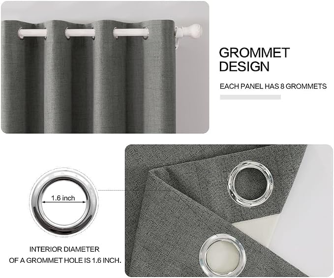 MIULEE 100% Blackout Linen Curtains - Image 4