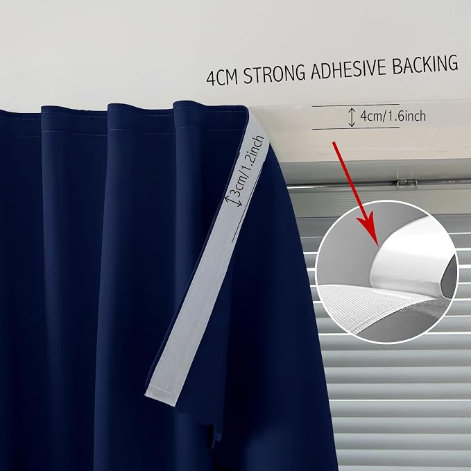 Portable Light Blocking Curtains Self-Stick Design, Removable Adhesive Window - Image 7