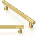 10 Pack Brushed Gold Knurled Cabinet Pulls 5 Inch(128mm) Kitchen Cabinet Handles Solid Zinc Alloy Cabinet Hardware Drawer Pulls