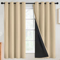 SimpleHome Beige 100% Blackout Curtains Room Darkening Living Room 63 Inch | by SimpleHome