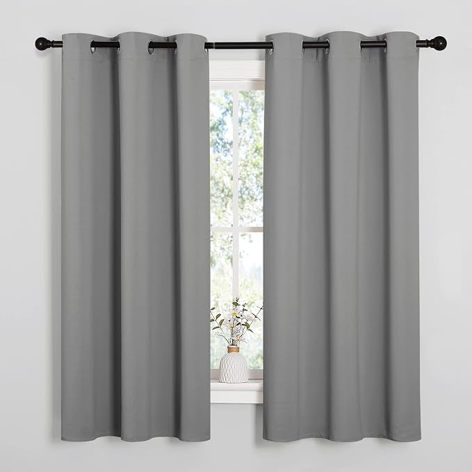 NICETOWN Silver Grey Thermal Insulated Grommet Blackout Curtains, Kids Window by NICETOWN