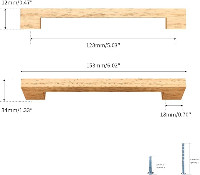 Burlywood Square 5 in 6 pcs Wooden Drawer Pulls Handle pulls for cabinets Kitchen Cabinet Drawer pulls Cabinet Door Pull