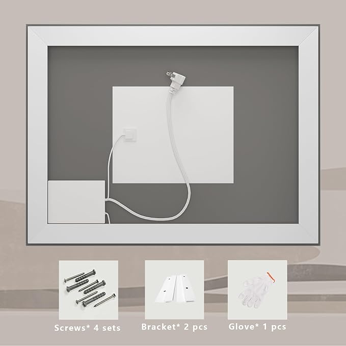 44x36 LED Lighted Mirror for Bathroom Wall Mounted, Dimmable Vanity Mirror with Lights, Anti-Fog, ETL Listed (Backlit and Front Lighted)