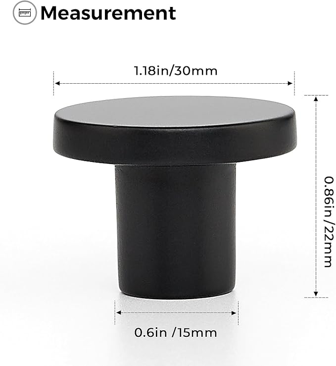 Ravinte 55 Pack Cabinet Knobs Black Kitchen Cabinet Knobs Round Dresser Drawer Pulls Closet Door Pulls 1-1/5 Inch