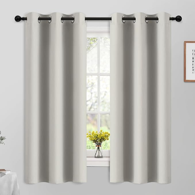 Yakamok Room Darkening Curtains 42x63 inch Length Light Beige-Living Room | 2 by Yakamok