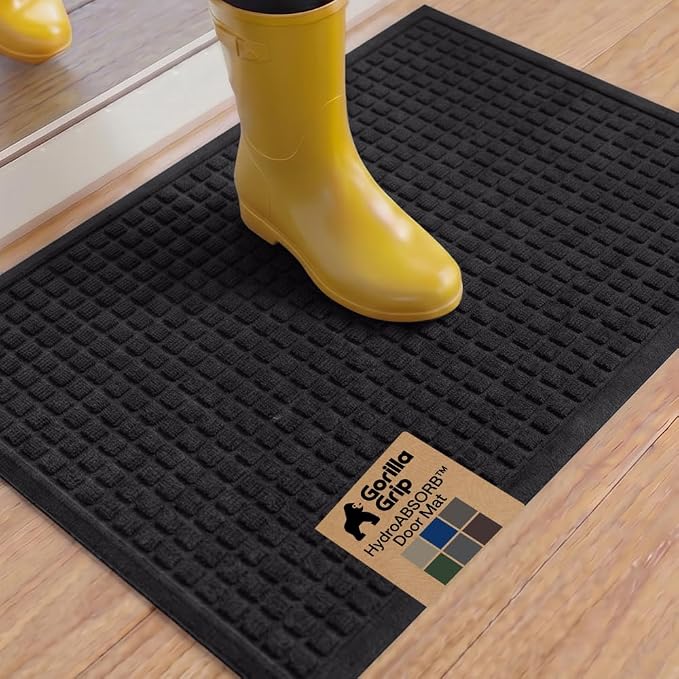 GORILLA GRIP® Ultra Absorbent Front Door Mat Outside Entrance, Traps Dirt and by Unknown