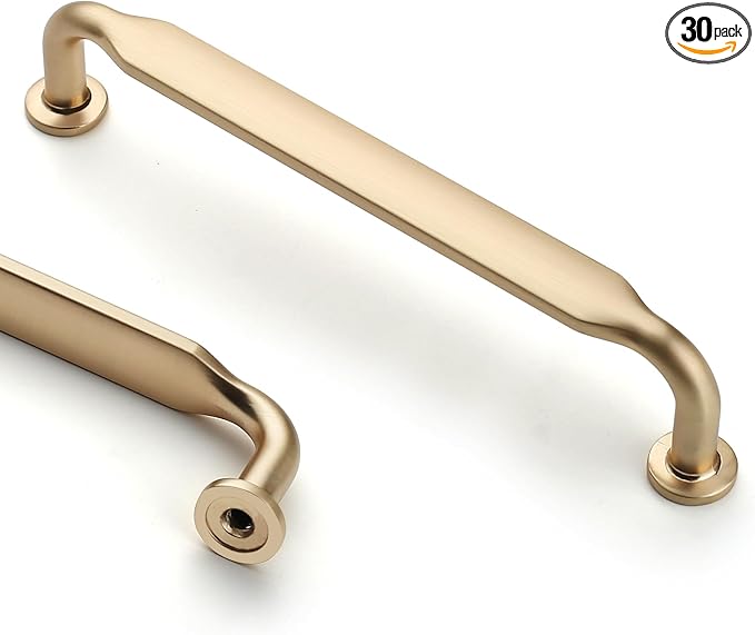 Asidrama 30 Pack 5 Inch(128mm) Brushed Brass Kitchen Cabinet Handles, Cabinet Pulls Kitchen Cabinet Hardware for Cupboard Drawer Pulls