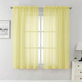 Goose Yellow Sheer Curtains 63 Inch Length 2 Panels, Light Filtering Voile by Lecloud