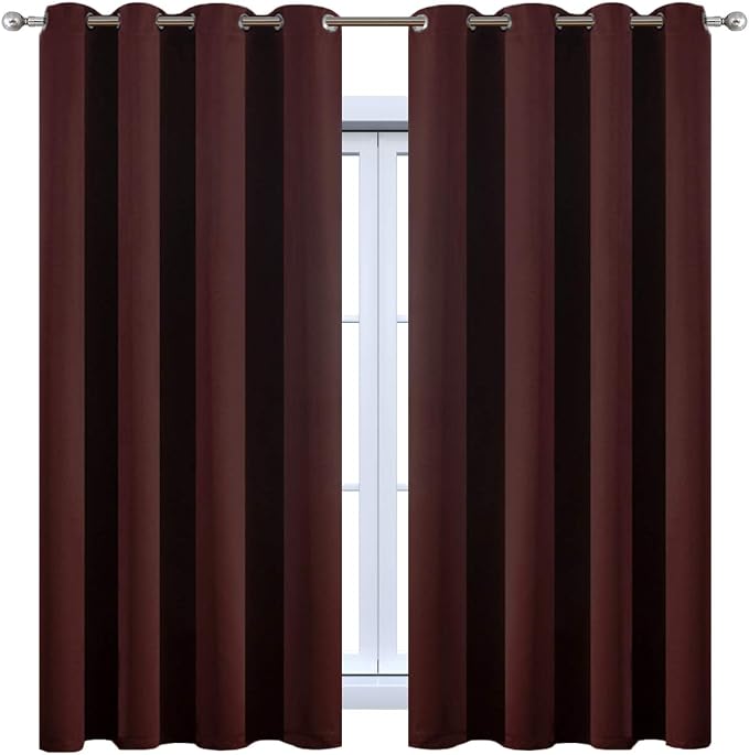 Yakamok Room Darkening Curtains 52x72 inch Length Burgundy Red-Living Room | 2 - Image 8