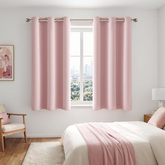 MIULEE Light Pink 100% Blackout Curtains - Image 6