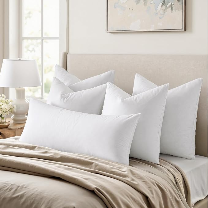 MIULEE 18x18 Pillow Inserts, Double-Layer Down-Proof Cotton Cover, Decorative - Image 3