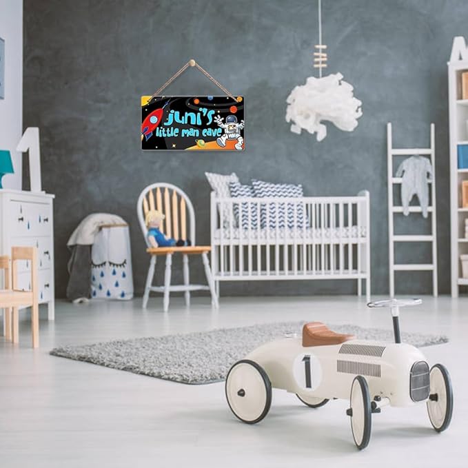 Personalized Name Space Decor, Custom Space Themed Bedroom Decor, Space Room Decor for Boys, Outer Space Wall Decor, Wooden Astronaut Decor Sign, Hanging Boys Room Decor, Kids Playroom Decor
