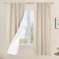 100% Blackout Linen Curtains 63 Inches by LAMIT