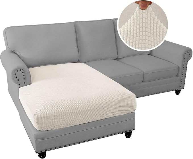 H.VERSAILTEX Sectional Couch Covers 1 Piece Chaise Slipcover L Shape Separate - Image 2