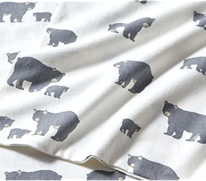 Eddie Bauer - Twin Sheets, Cotton Flannel Bedding Set, Brushed For Extra Softness, Cozy Home Decor (Bear Family, Twin)