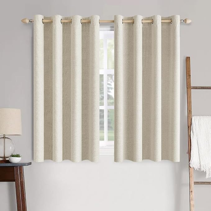 MIULEE 100% Blackout Linen Curtains by MIULEE