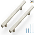 JOY DECOR 30 Pack 5 Inch Brushed Nickel Square Cabinet Handles Stainless Steel Cabinet Hardware Pulls for Kitchen and Drawers with 7-3/8 Inch Overall Length