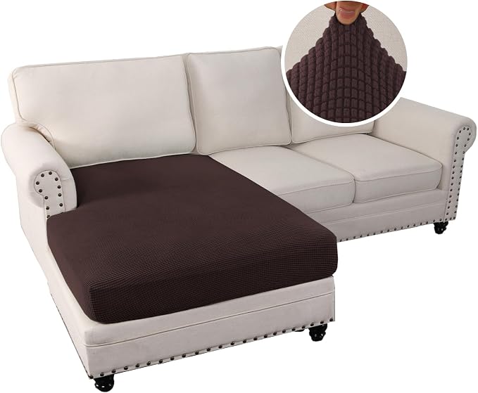 H.VERSAILTEX Sectional Couch Covers 1 Piece Chaise Slipcover L Shape Separate - Image 2