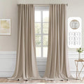 MIULEE Taupe Back Tab Blackout Curtains 52x120 Inch Long 2 Panels Set | Rod by MIULEE