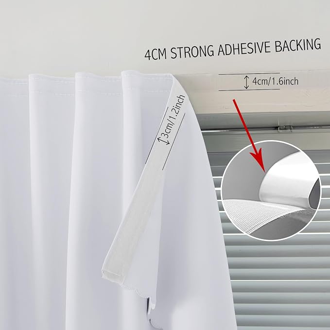 Stick On Blackout Curtains No Drill Required Self Adhesive Window Coverings - Image 7