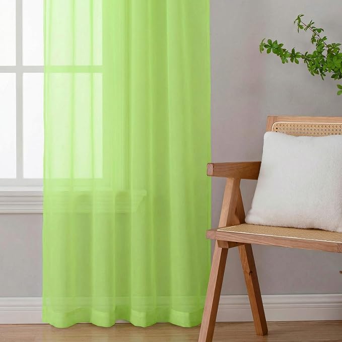 Sheer Curtains 63 Inch Length 2 Panels Set - Image 9