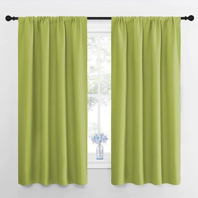 NICETOWN Fresh Green Blackout Curtains 48 inches Long by NICETOWN