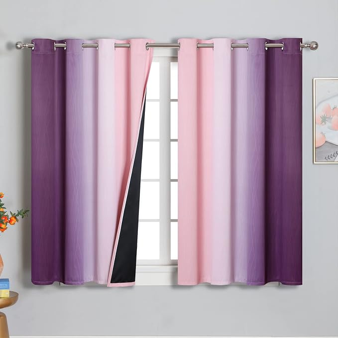Pink and Purple Ombre Blackout Curtains by ESTELARTEXTILER