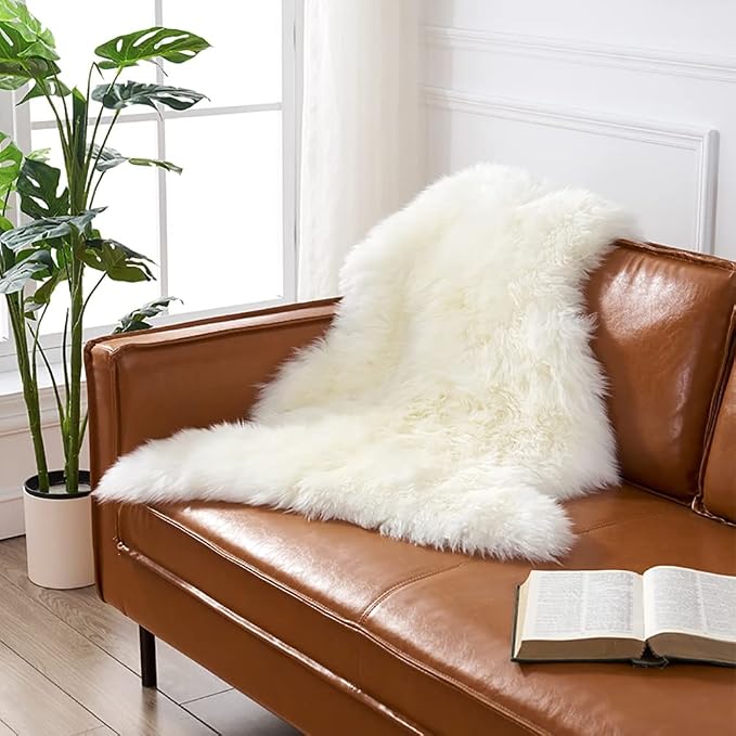 HUAHOO Premium Genuine Sheepskin Rug Real Australia Sheepskin Natural Luxury - Image 4