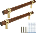 Drawer 6.69"/170mm Pulls Brass Walnut Kitchen Wardrobe Cabinet Hardware Pull Handle with Screw,24Pcs