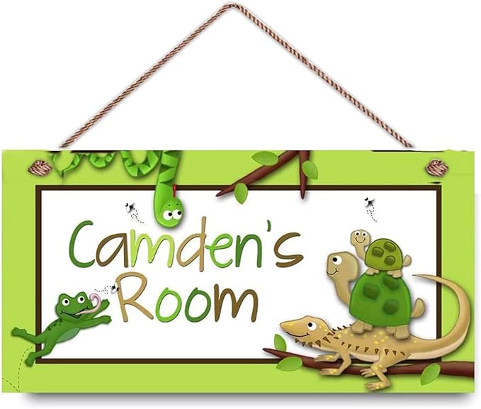 Personalized Signs Funny Turtle Sign Customizable Gifts for Nursery,Nursery Decor, Baby Kids Room Front Door Decor Home Decorative Door Hanger for Kids Boys Girls Baby Bedroom…