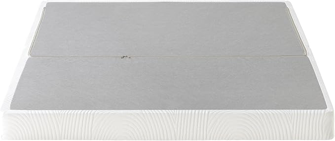 ZINUS 4 Inch Box Spring with Cover, No Assembly Mattress Foundation, Sturdy Metal Structure, Queen, White