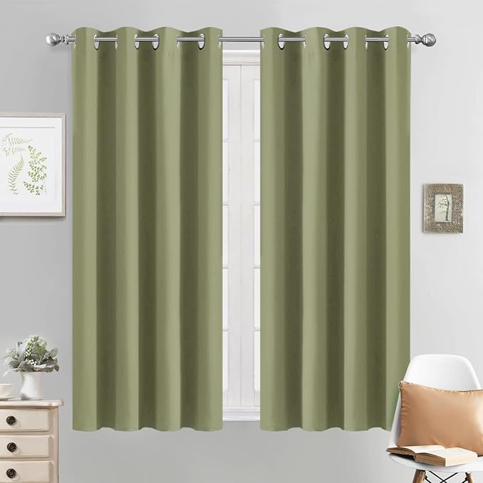 Yakamok Room Darkening Curtains 52x54 inch Length Sage Green-Living Room | 2 by Yakamok
