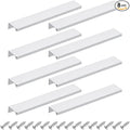 uxcell Cabinet Finger Edge Pull, 8pcs 200mm / 7.87" Aluminum Alloy Back Mount Hidden Cabinet Pulls Concealed Handle for Home Kitchen Drawer Cabinet, Silver