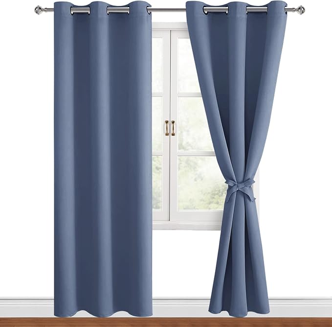 Blackout Curtains for Bedroom, 38 x 72 Inches Long, Window Curtains for Living by Hiasan