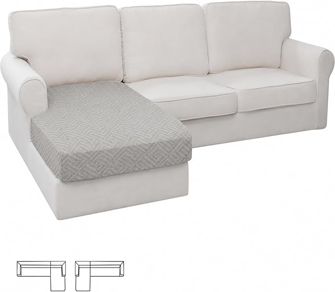 XINEAGE Chaise Cover for L Shaped Sofa, Sectional Couch Covers for Pets by XINEAGE