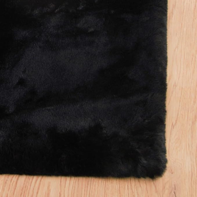 ORINOVA Black Fluffy Living Room Furry Rugs - Image 9