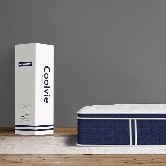 Coolvie Firm King Size Mattress 12 Inch for Adults, Hybrid King Mattress in a Box with Cooling Memory Foam, Pocket Spring for Motion Isolation, Extra Lumbar & Shoulder Support for Pain Relief, 80"x76"