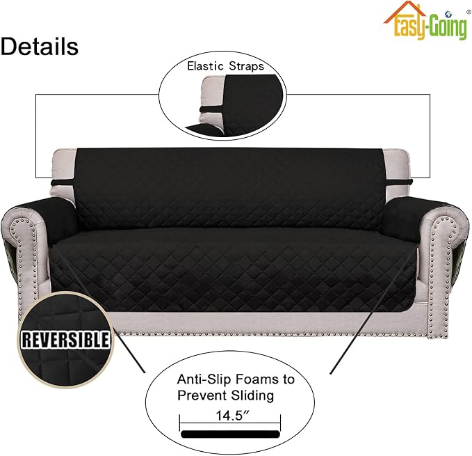Easy-Going Reversible Couch Cover, 3 Cushion Sofa, Water Resistant Furniture Mat - Image 3