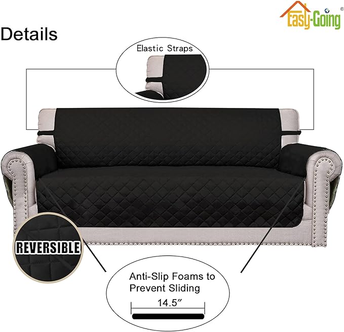 Easy-Going 4 Seater Sofa Slipcover Reversible Sofa Cover Water Resistant Couch - Image 3