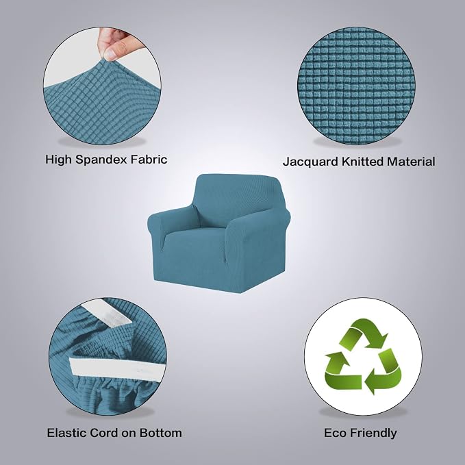 H.VERSAILTEX Armchair Cover High Stretch Sofa Slipcover 1 Piece Couch Covers - Image 4