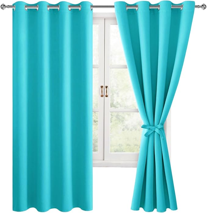 Blackout Curtains for Bedroom, 52 x 63 Inch, 2 Panels | Thermal Insulated & by Hiasan