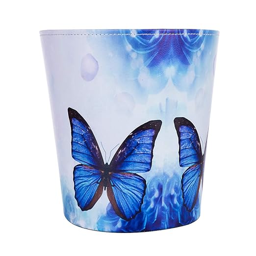 10L/2.64 Gallon PU Leather Trash Can Decorative Waterproof Wastebasket Paper Basket Garbage Bin for Home Office Bathroom